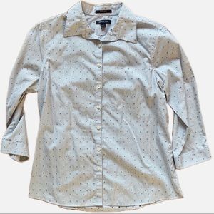Lands’ End 100% Supima Cotton No-Iron Button Up Top